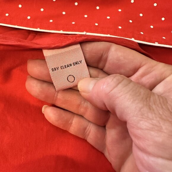 Bandolino Womens Trench Coat Red Polka Dot Belted Waist Large Retro Jacket - Picture 8 of 10